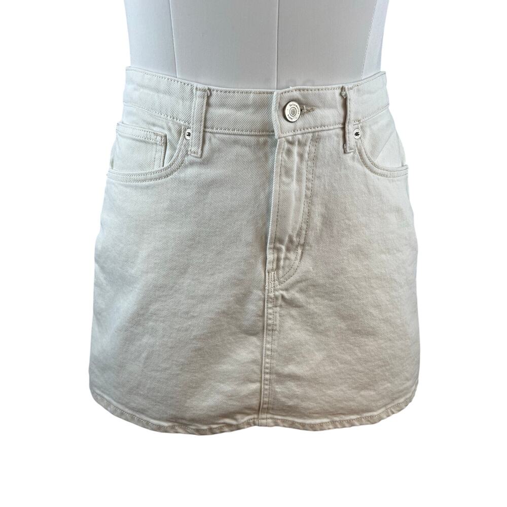 Reformation Lydia High Rise Denim Mini Skirt Size 30 Fior Di Latte Cream